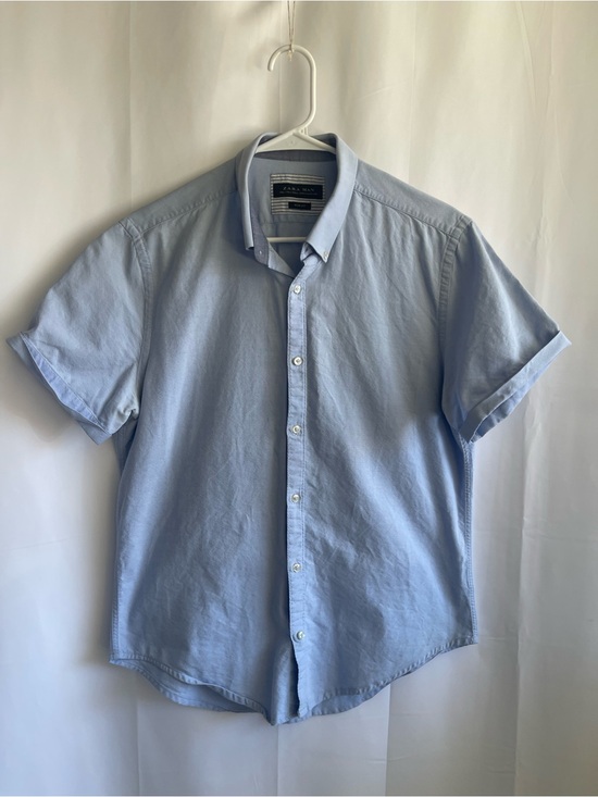 Zara Other - Zara Men's Short-Sleeve Button-Down Shirt in Light Blue